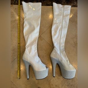 Sexy Over Knee Rhinestone Pleaser Boots